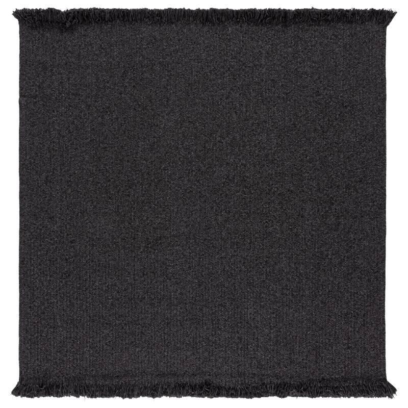 SAFAVIEH Handmade Braided Natasja Washable Indoor/Outdoor Rug - Weather Resistant & Easy Cleaning - 6' Square - Charcoal