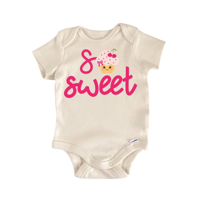 Cupcake So Sweet - Baby Boy Girl Clothes Infant Bodysuit Funny Cute Newborn - Natural - 0-3M