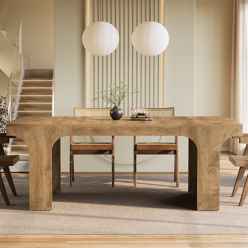 71" Large Wood Dining Table, Rectangular Kitchen Table, Dinner Accent Gathering Table