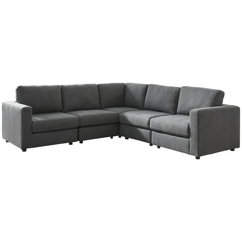 Candela Charcoal 5-Piece Sofa - 104''W x 104''D x 37''H