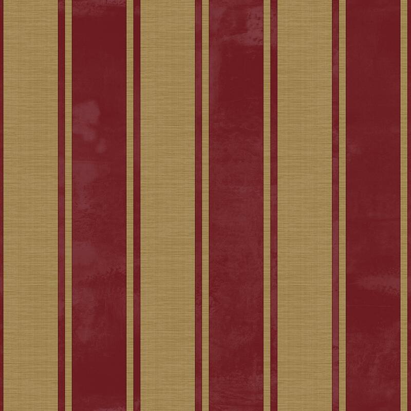 Galerie Wallcoverings Italian Classics 4 Collection Embossed Classic Stripe Design Vinyl on Non-woven Matte Wallpaper Roll - 33 feet x 21 inches - Red