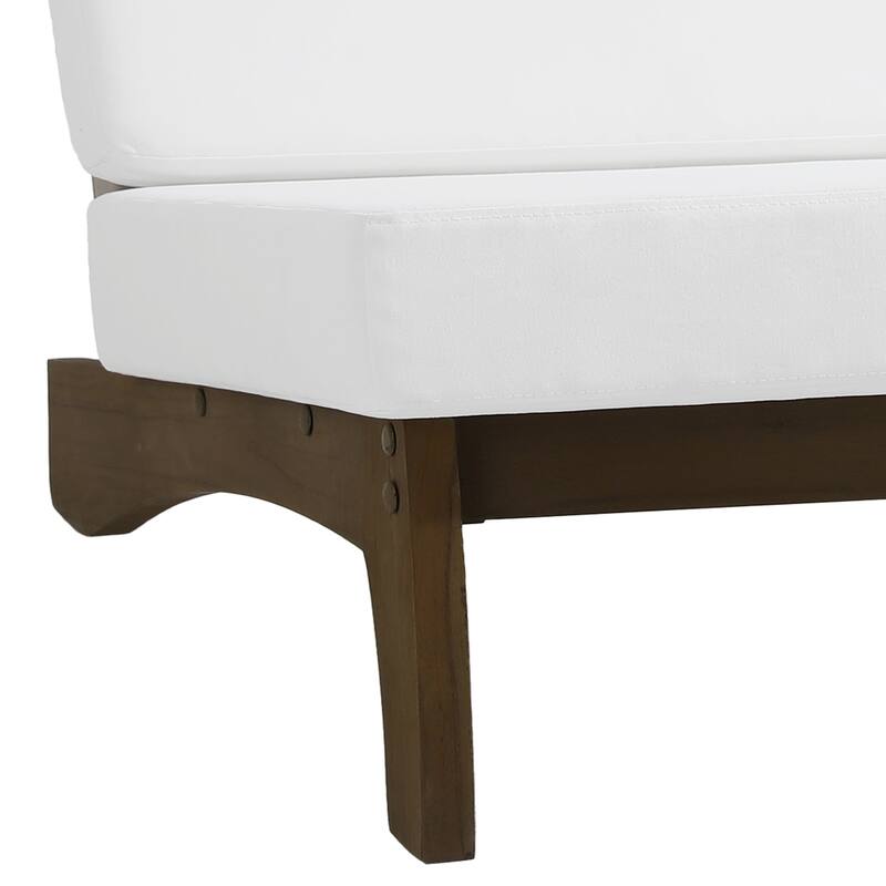 Outdoor Patio Solid Wood Chairs Loveseat Table Chat Set with Cushion