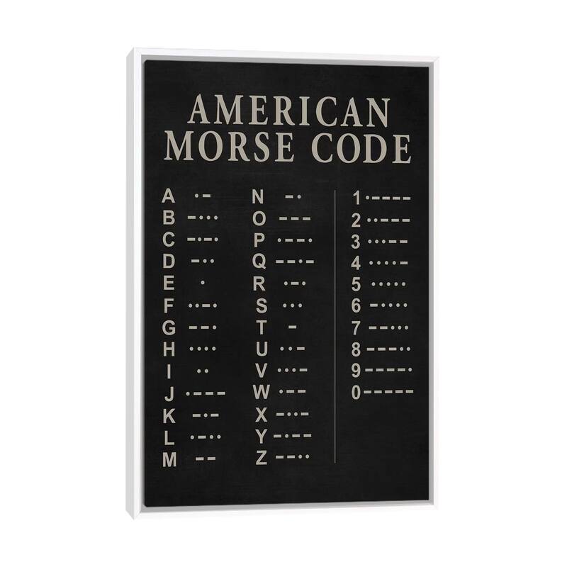 iCanvas "Morse Code" by PatentPrintStore Framed Canvas Print - White - 40x26
