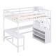 preview thumbnail 15 of 34, Full Pine Wood Loft Bed with L-Shaped Desk