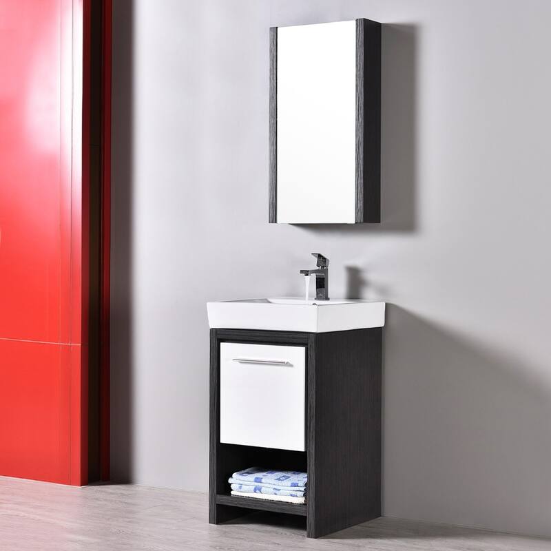 Solid Wood Bathroom Vanity with Mirror Medicine Cabinet