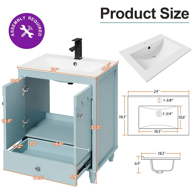 Lace Trim Freestanding Bathroom Vanity Set - Perfect for Bathrooms