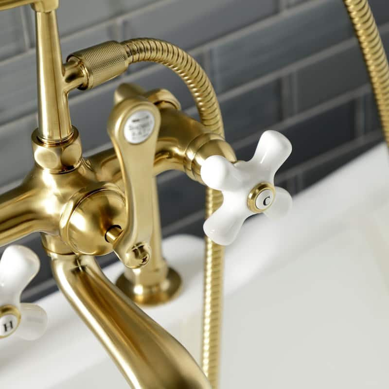 Kingston Brass Aqua Vintage Deck Mounted Clawfoot Tub Filler with