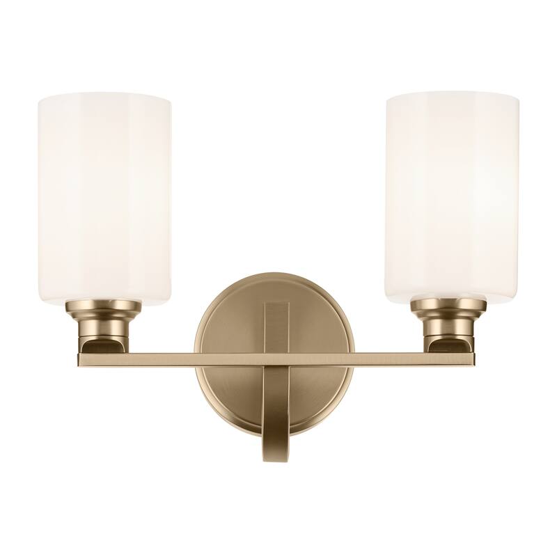 Kichler Lighting Gioe 14.25" 2-Light Vanity Light with Opal Glass in Champagne Bronze