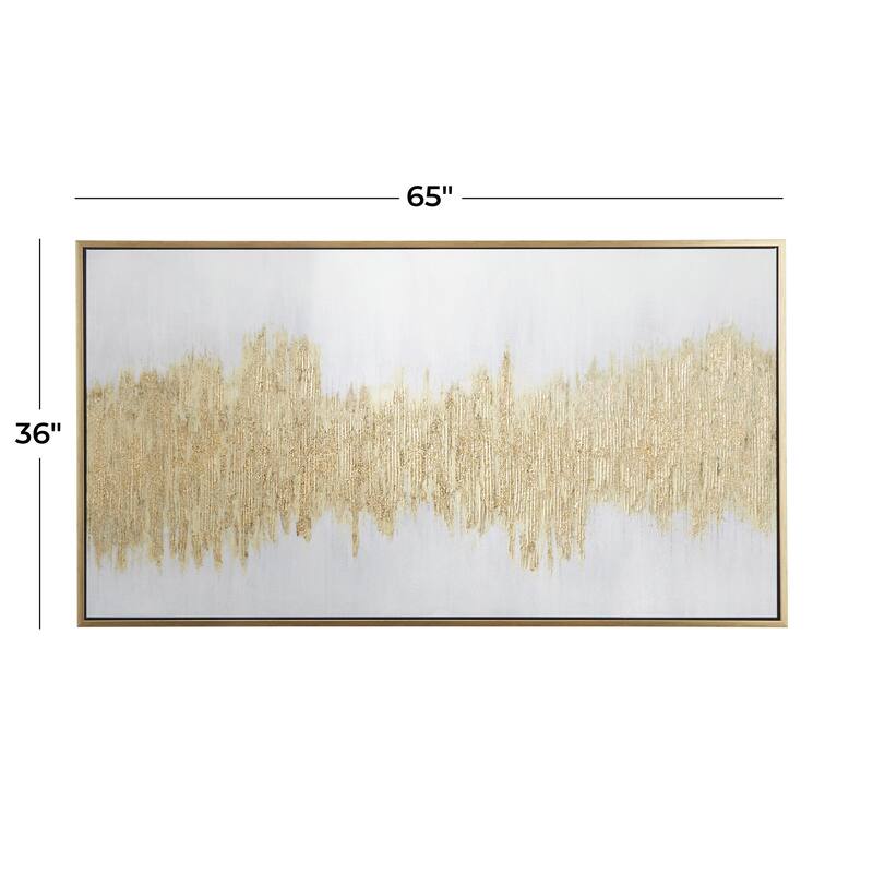 CosmoLiving by Cosmopolitan Canvas Glitter Flakes Geode Living Room Framed Wall Art with Gold Frame