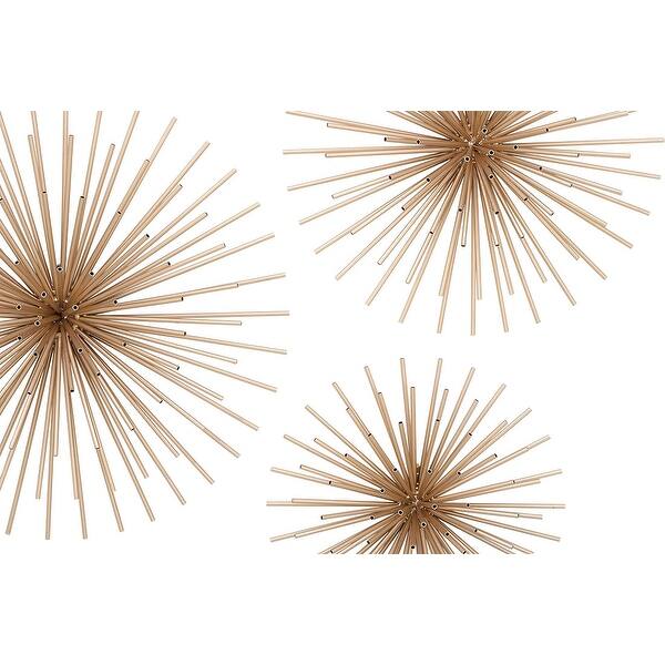 Shop 3 Piece Gold Finish Metal Sea Urchin Wall Sculpture Set