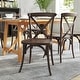 preview thumbnail 27 of 49, 2 Pack Stackable Wood Cross Back Chair Mahogany
