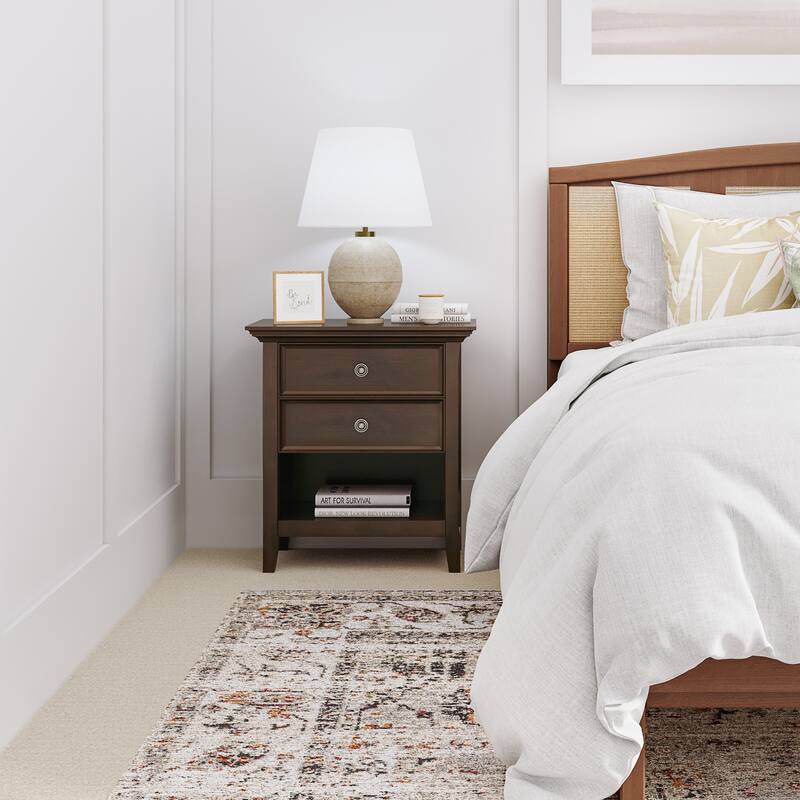 WYNDENHALL Halifax SOLID WOOD 24 inch Wide Bedside Nightstand Table