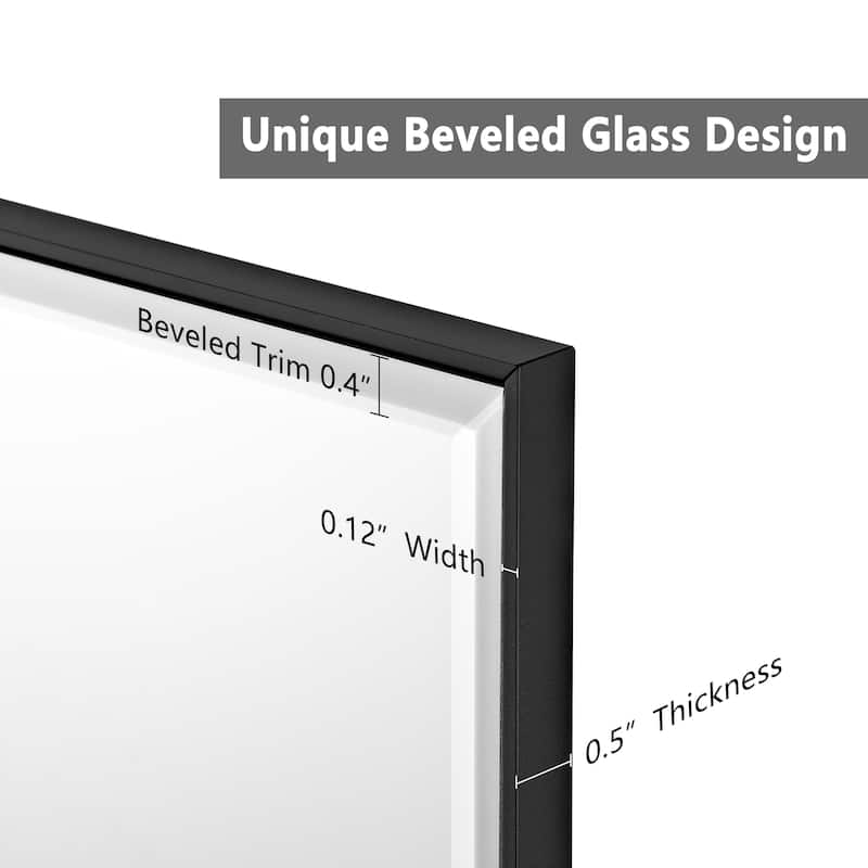 Rectangle Metal Framed Beveled Edge Bathroom Vanity Mirror
