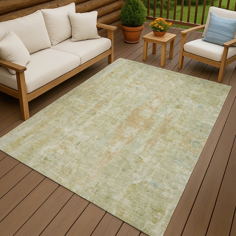 Machine Washable Indoor/ Outdoor Muted Ombre Chantille Rug
