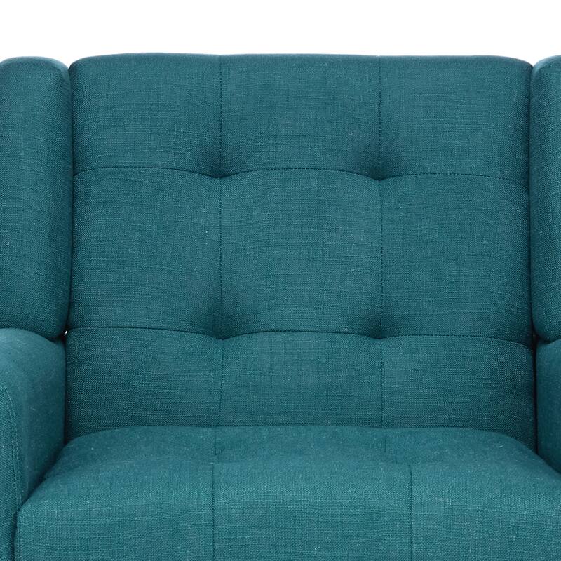 Modern Tufted Wingback Accent Chair Linen/Faux Leather/Velvet Armchair