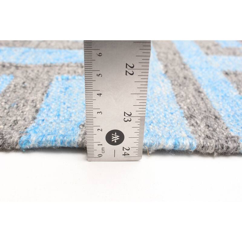 ECARPETGALLERY Flat-Weave Ankara FW Sky Blue Wool Kilim - 5'2 x 8'0