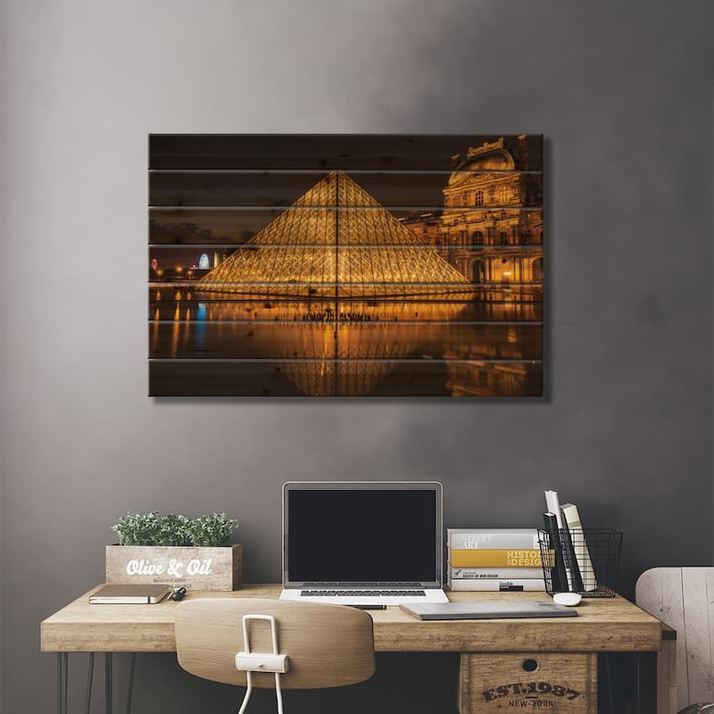 The Louvre, Paris Print On Wood by Anders Jorulf - Multi-Color