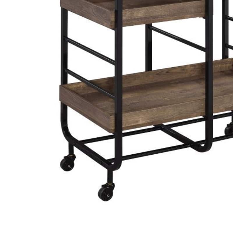 ACME Vorrik Serving Cart in Black & Walnut
