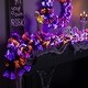 preview thumbnail 1 of 9, Multi Function Fiber Optic Artificial Halloween Garland - 6' x 6" - Black - Purple and Orange LED