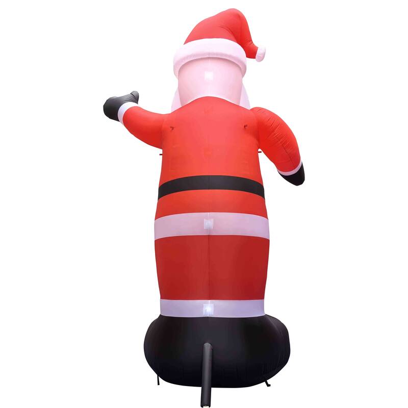 Lighted Inflatable Santa Claus Outdoor Commercial Christmas Decoration - 20' - Red