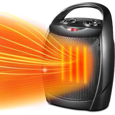 Small Space Heater, Portable 950W/1500W Ceramic Space Heater for Indoor Use, Overheat and Tipover Protection