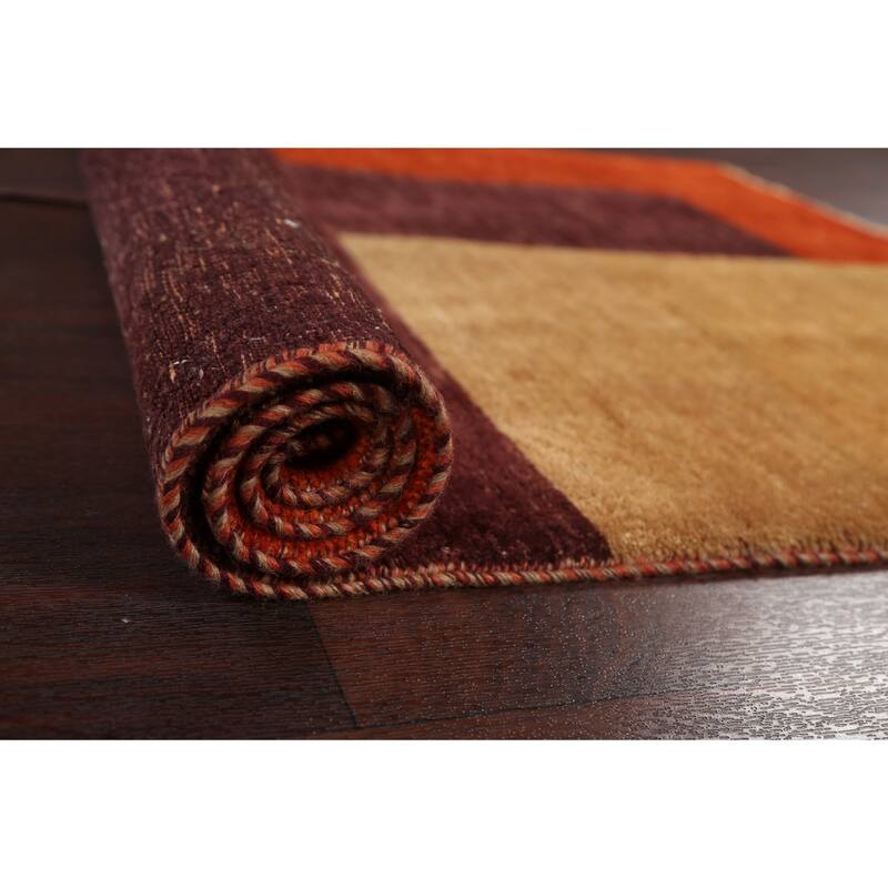 Contemporary Gabbeh Kashkoli Area Rug Wool Hand-knotted Office Carpet - 3'0" x 5'1"