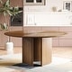 preview thumbnail 5 of 5, 59.05"W Round Wooden Dining Table Modern Mid-Century Style