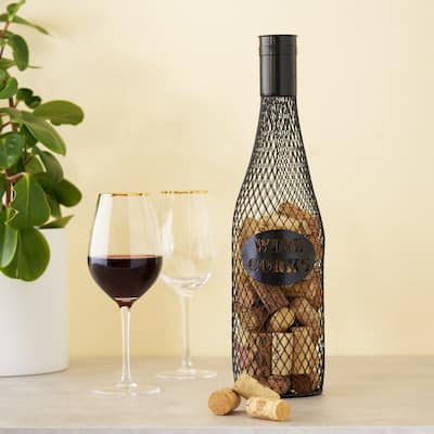 Black Wine Bottle Cork Holder by Twine