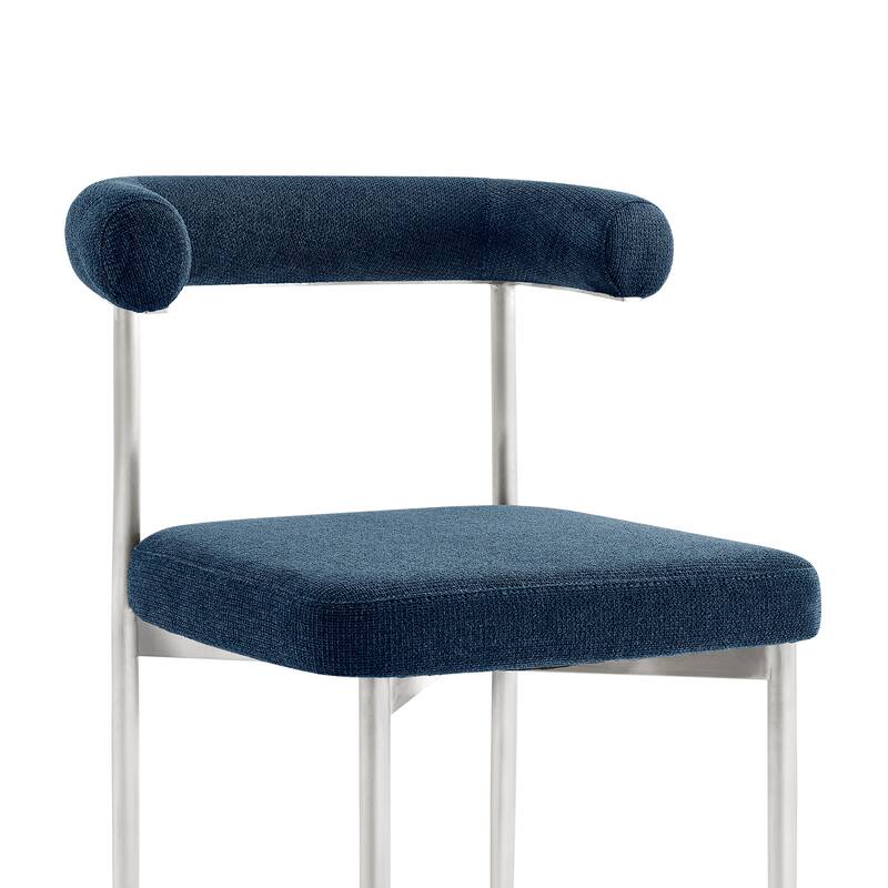 Shannon Upholstered Curved Back Barrel Kitchen Dining Chairs - Set of 2