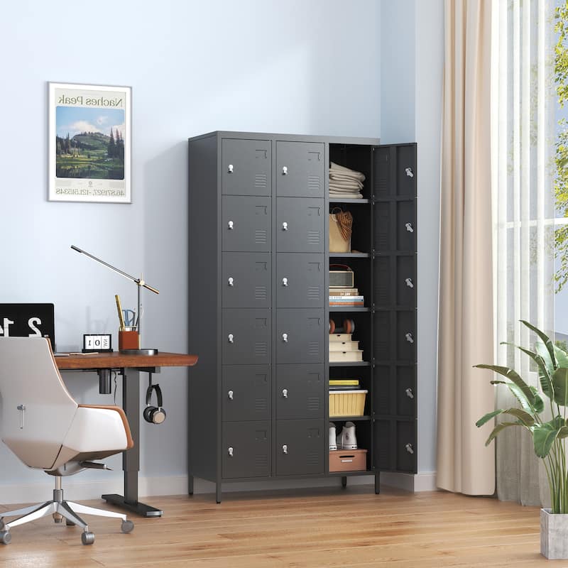 18 Door 72"H Metal Lockers With Lock