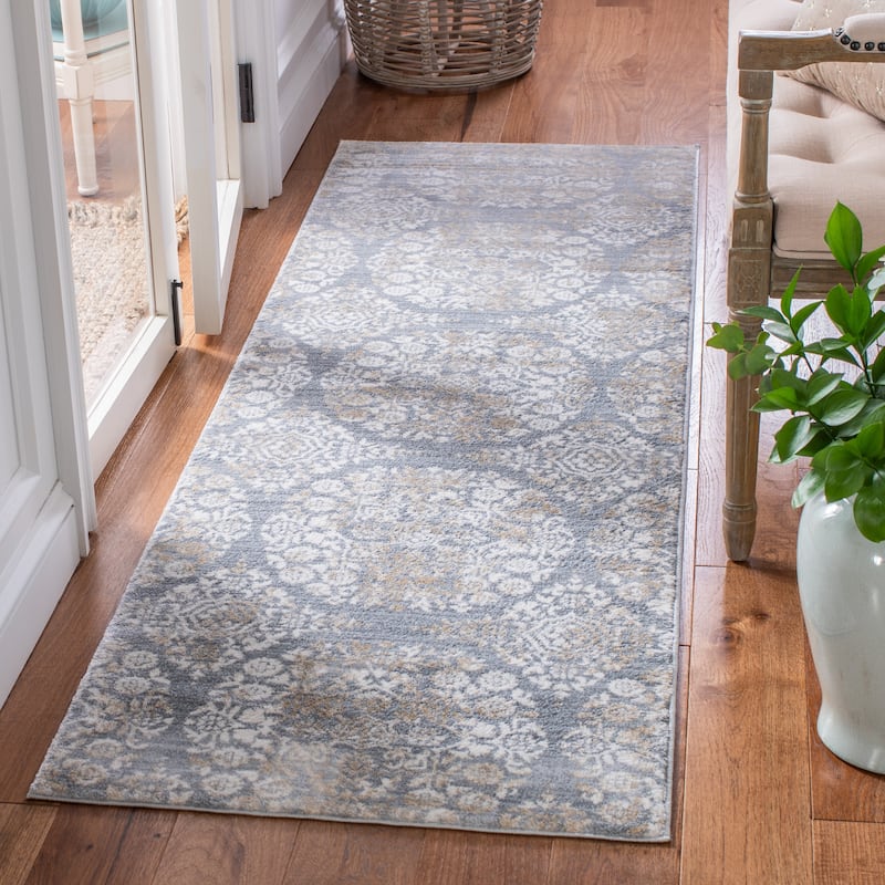 Martha Stewart by SAFAVIEH Ishilde Vintage Rug - 2'2" x 7' Runner - Silver/Ivory