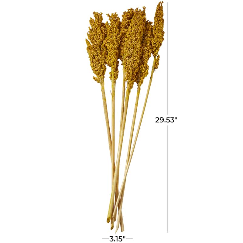 Yellow Dried Plant Corn Maze Home Decor Natural Foliage with Long Stems