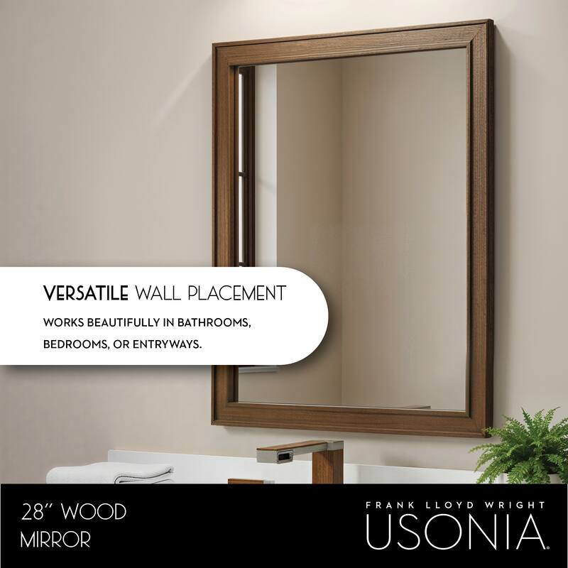 Frank Lloyd Wright USONIA® Progression 22 or 28-inch Wood Mirror