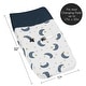 preview thumbnail 5 of 4, Moon and Star Collection Boy or Girl Changing Pad Cover - Navy Blue and Gold Watercolor Celestial Sky