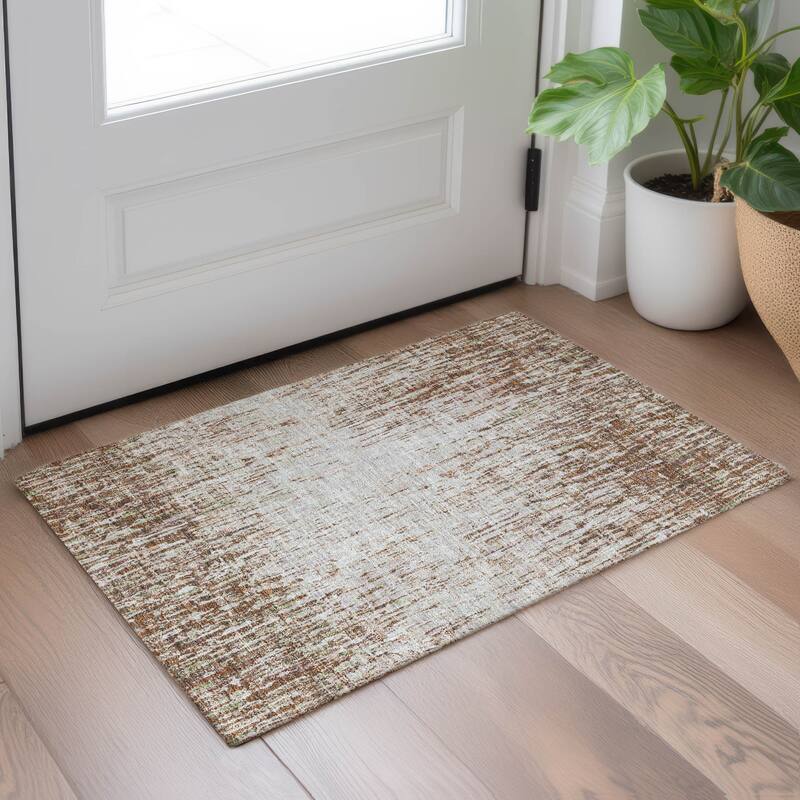 Machine Washable Indoor/ Outdoor Abstract Moxy Chantille Rug