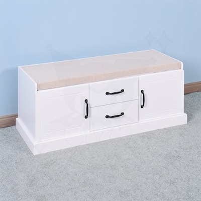 Wooden Entryway Shoe Cabinet with 2 Drawers and 2 Doors