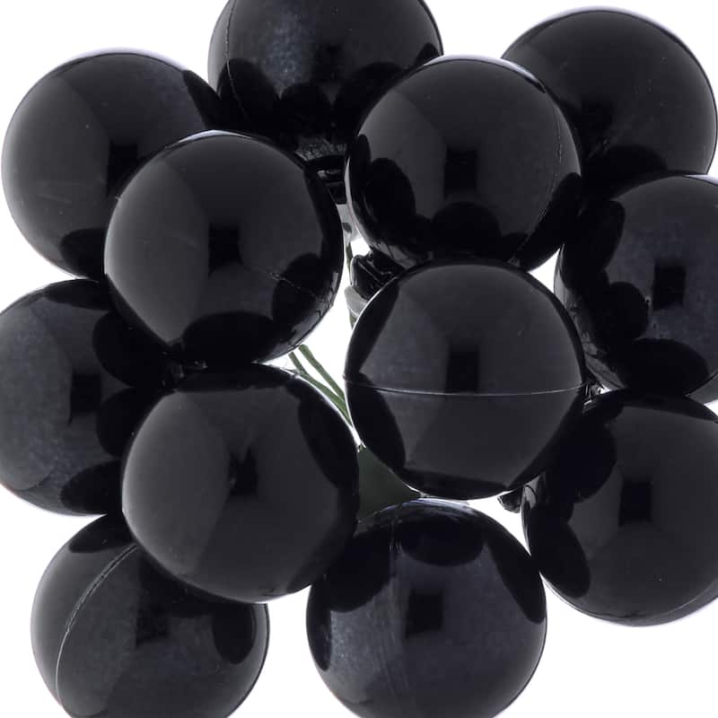 30mm Shatterproof Plastic 12 Bunch Shiney Stemball Set of 4