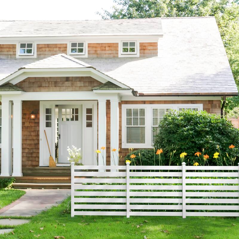 Outdoor Fences That Do Not Require Digging Pits Build A Private Barrier For The Courtyard,4-Panel - 39.3 in. W x 35.6 in. H - White-pieces of 4