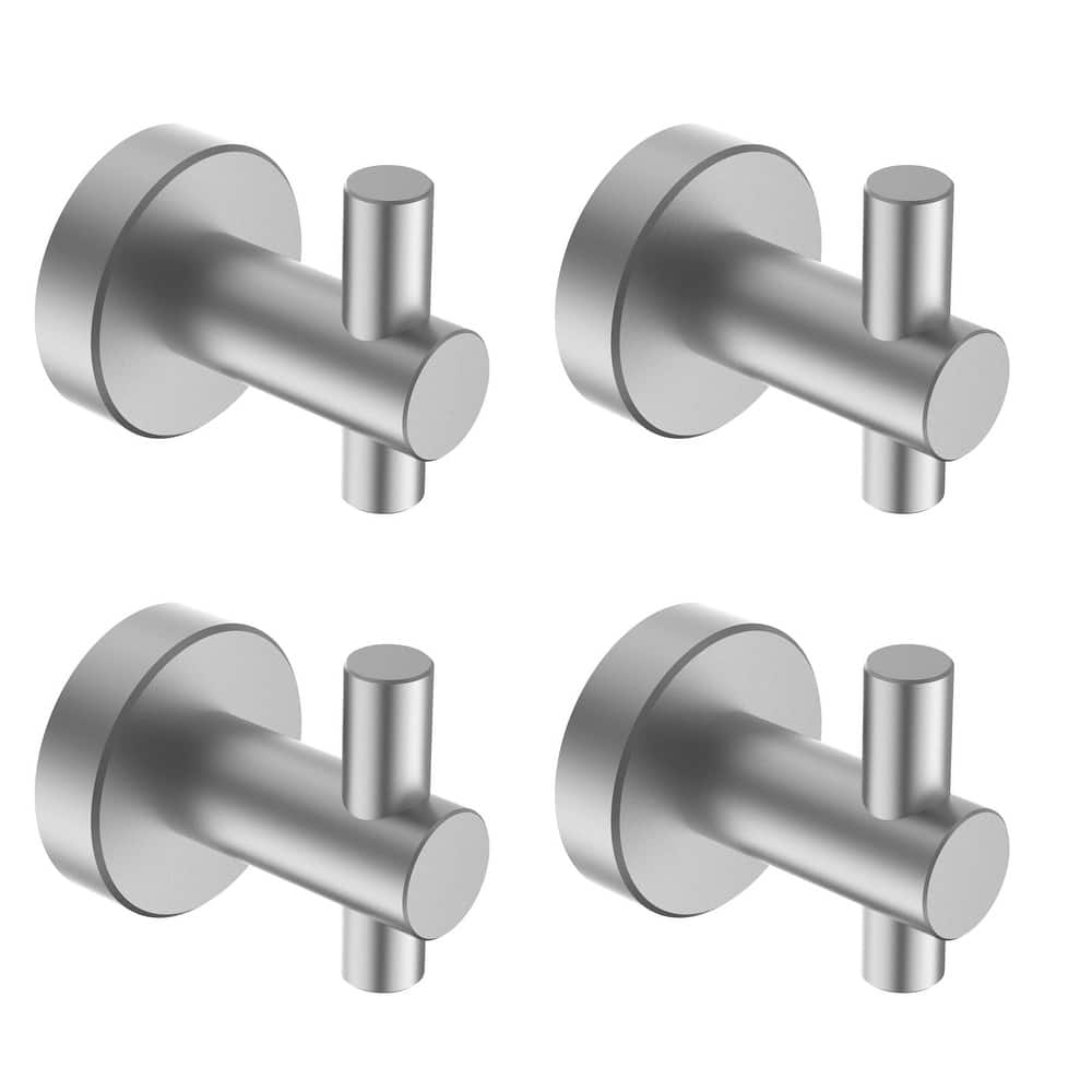Wall Mount Towel Hooks 4 Pack Bathroom Robe Hook for Cabinet Closet Door Heavy Duty Wall Hooks for Kitchen, Hotel, Washroom