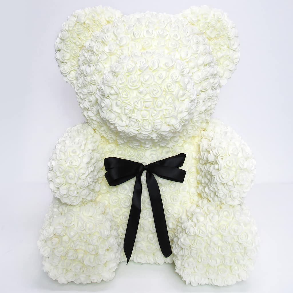 XL Forever Rose Bear Flower Teddy Bear 25" with Gift Box for Valentines Day, Anniversary, Birthday, Gift for Her