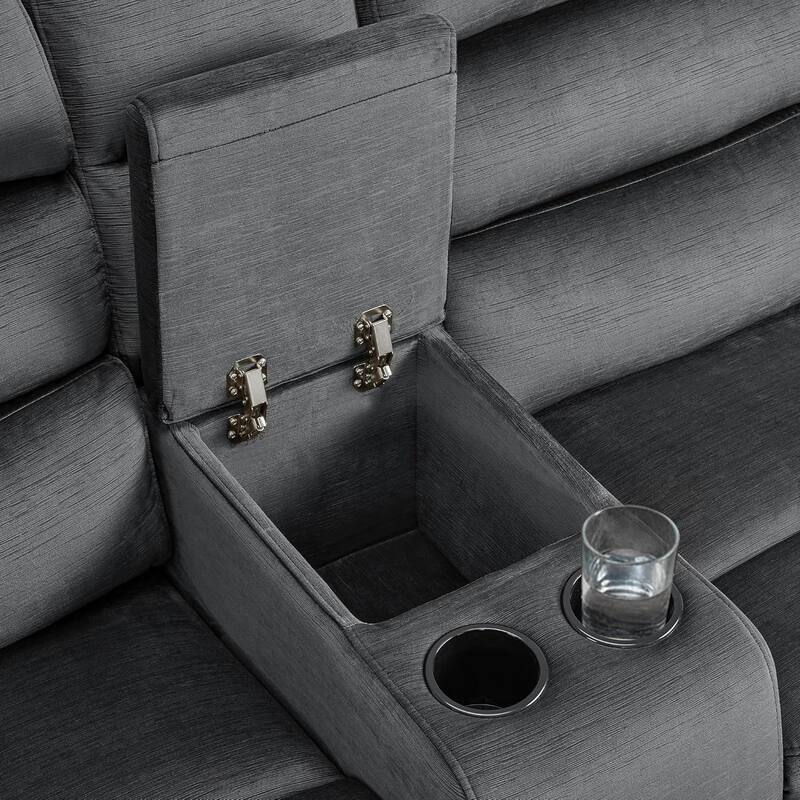 MCombo 61.6'' Wall Hugger Power Loveseat Recliner Sofa with Adjustable Headrest and USB A & C Charge Ports