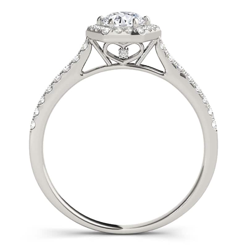 Auriya 14k White Gold Lab Grown Round Diamond Halo Engagement Ring 0.50 to 5.00 ct. tw. (F-G VS)