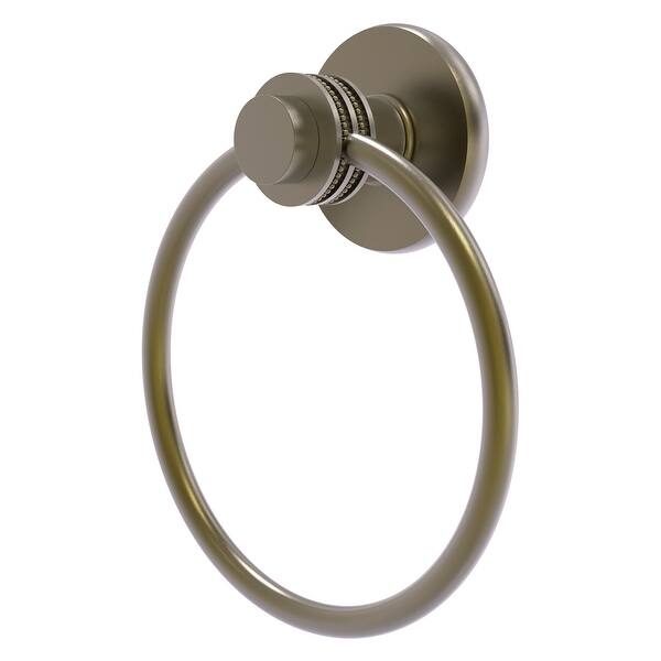 slide 2 of 30, Allied Brass Mercury Collection Towel Ring with Dotted Accent Antique Brass