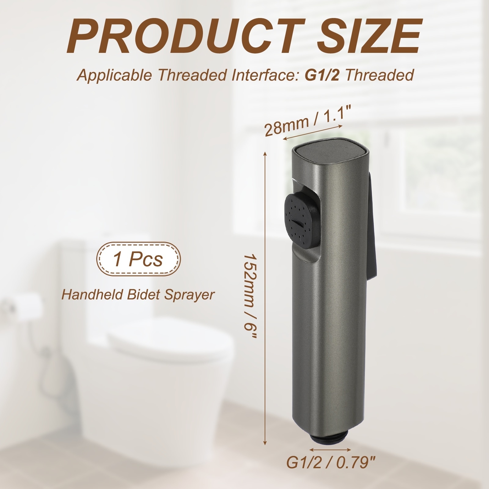 Handheld Bidet Sprayer for Toilet, ABS Bathroom Sprayer Kit Adjustable Water Pressure Control for Kitchen Bathroom