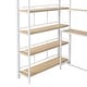 preview thumbnail 7 of 10, Twin Size Metal Loft Bed with Staircase, Built-in Desk, and 4-Tier Storage Shelves, Modern Space-Saving Design, White