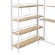 preview thumbnail 7 of 11, Twin Size Metal Loft bed with Staircase, Built-in Desk and Storage Shelves, White