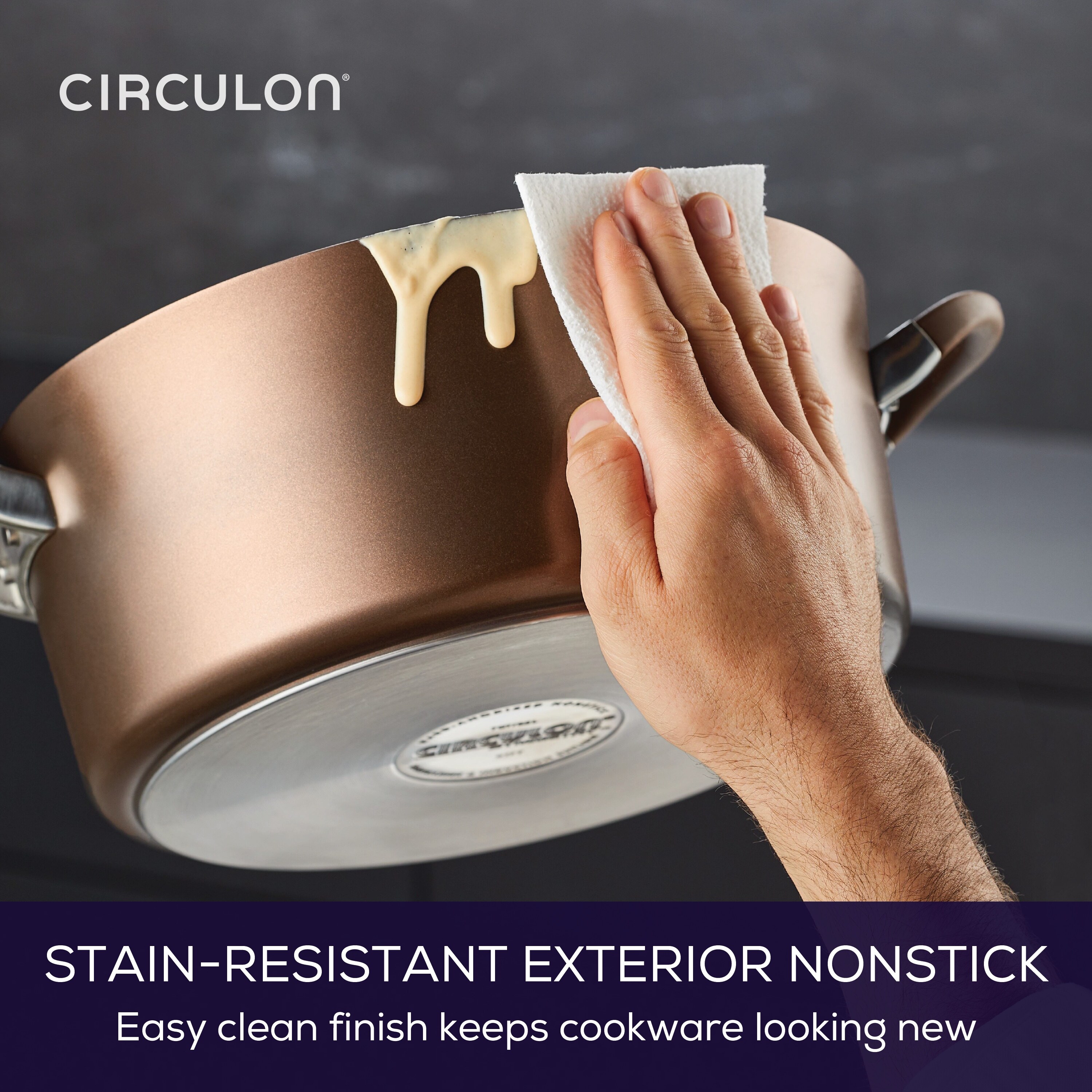 Circulon Symmetry Hard-Anodized Nonstick 7-Quart Dutch Oven, Chocolate