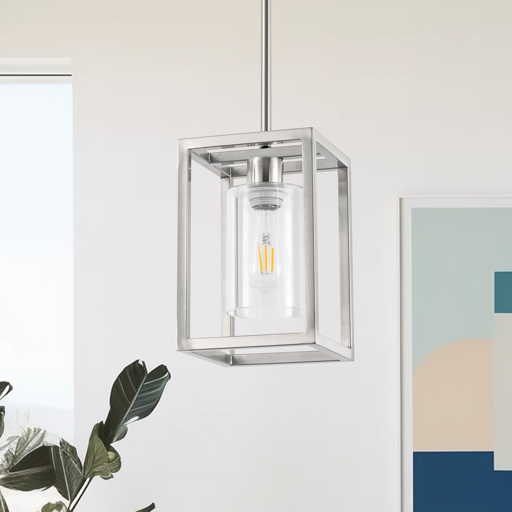 超歓迎 in.1-Light 6.7 YANSUN Black Clear with Pendant Framed Square アクセサリー