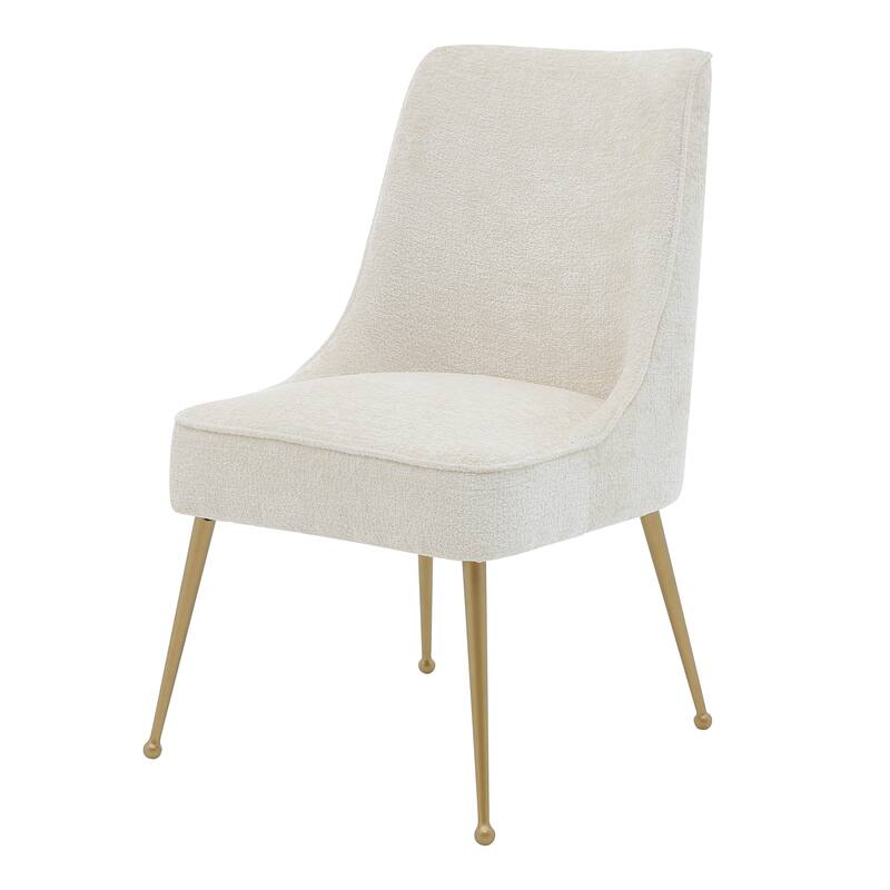 NPD Furniture Cedric KD Fabric Dining Side Chair Gold Legs (Set of 2)