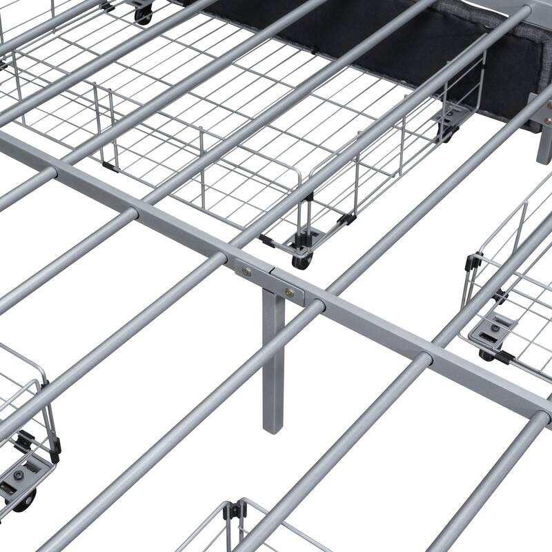 Superior Quality Metal Platform Bed Frame with 4 Drawers Storage Bed